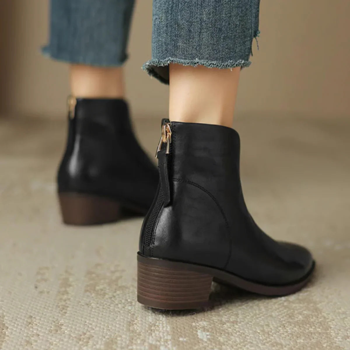 Eva | Luxury Ankle Boots with Low Heel