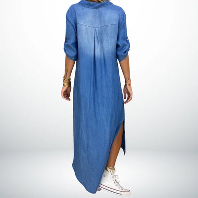 Lea™ Casual Denim Maxi Dress