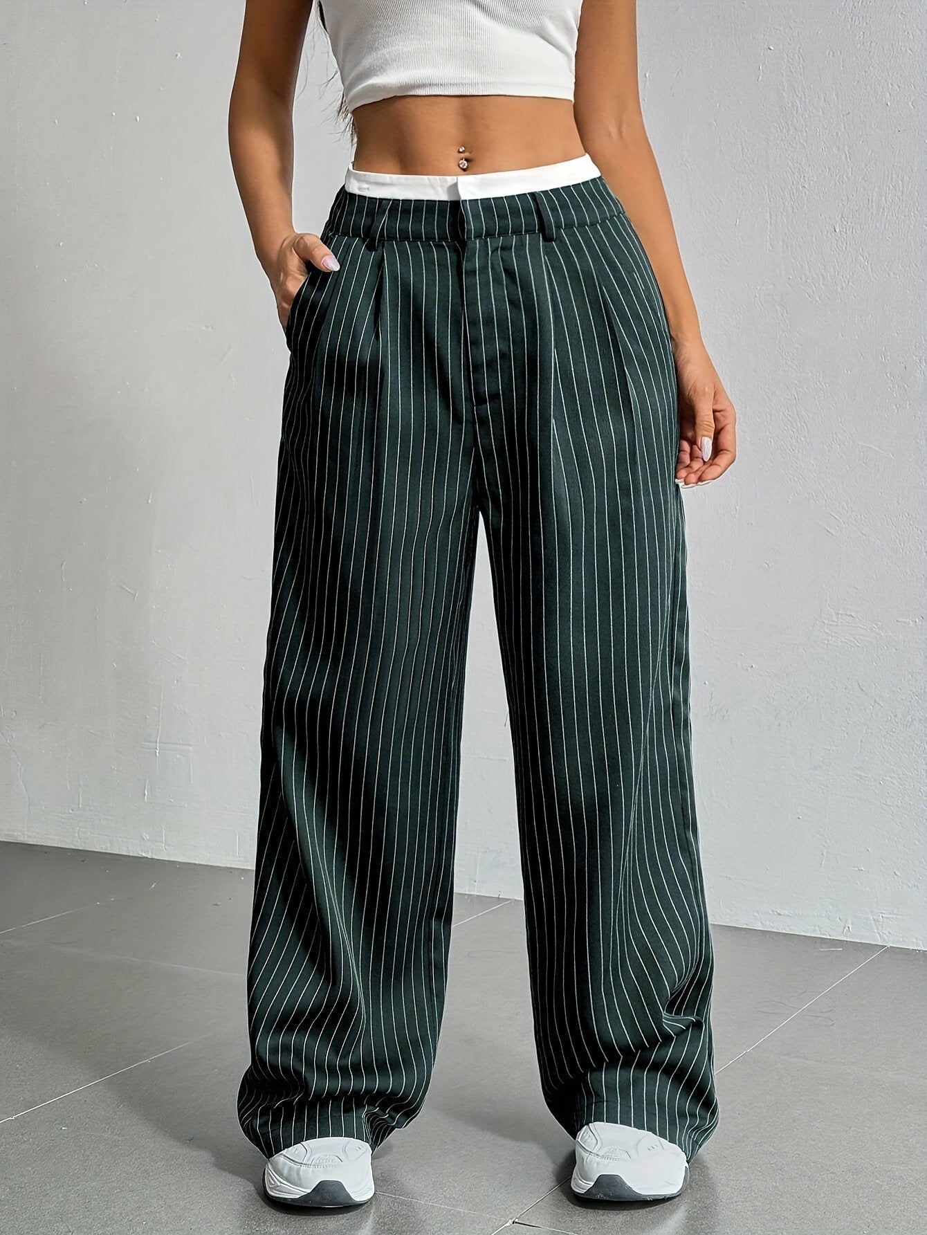 Lauren™ | Striped High-Waisted Pants