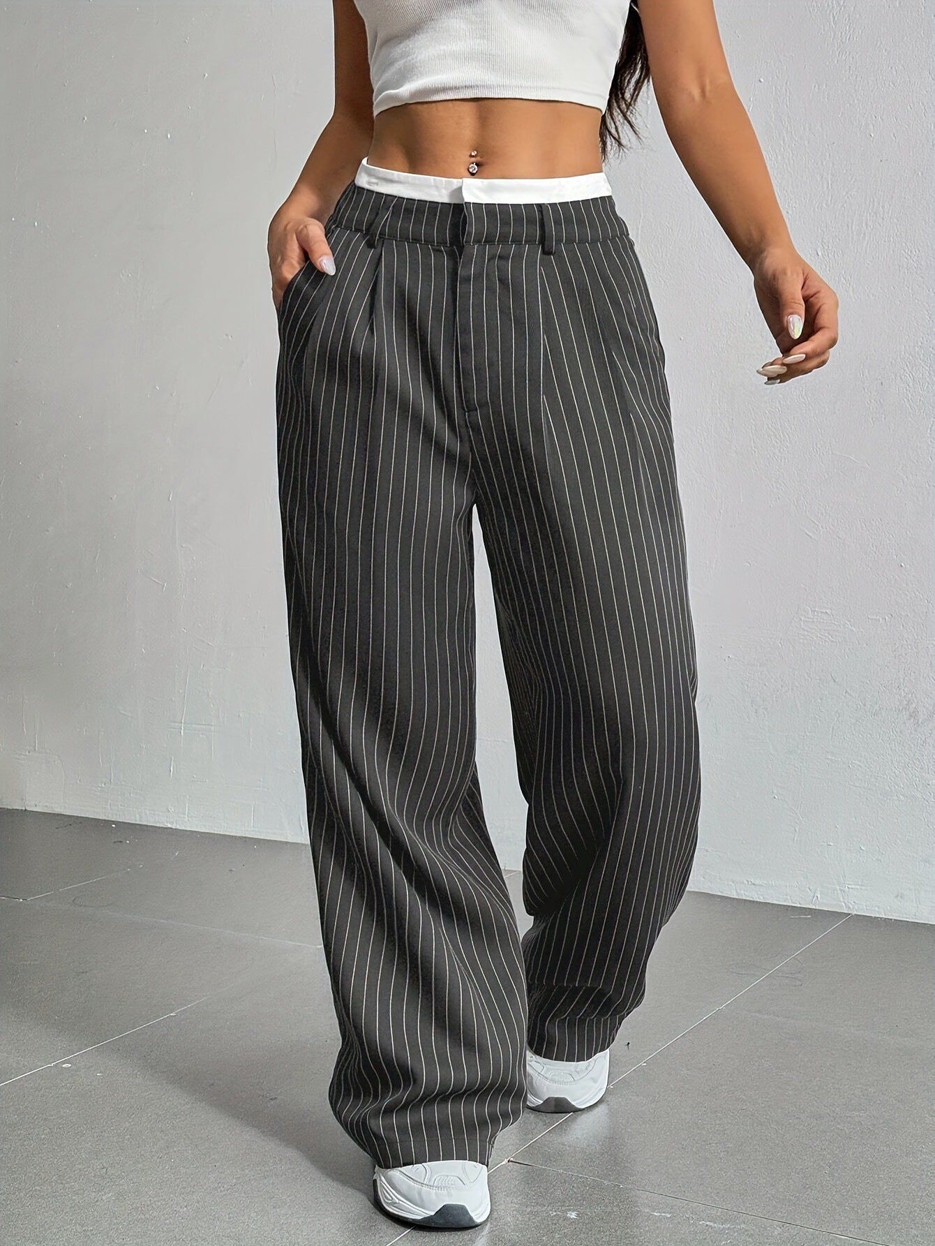 Lauren™ | Striped High-Waisted Pants