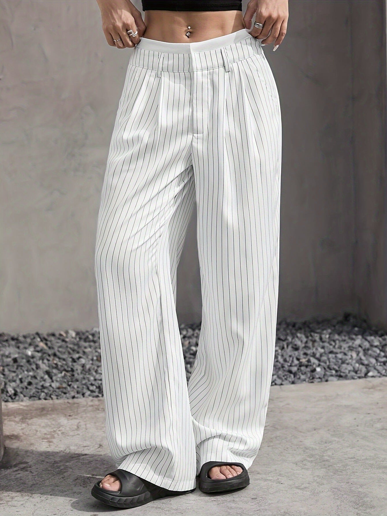 Lauren™ | Striped High-Waisted Pants