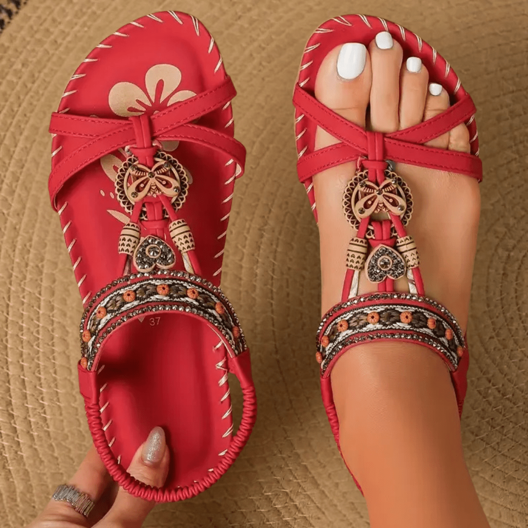 Boho Chic Embellished Sandals